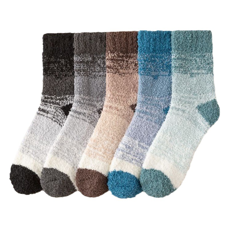 Calcetines de Piso Térmicos para Hombre de Poliéster Transpirables y Antideslizantes para el Hogar