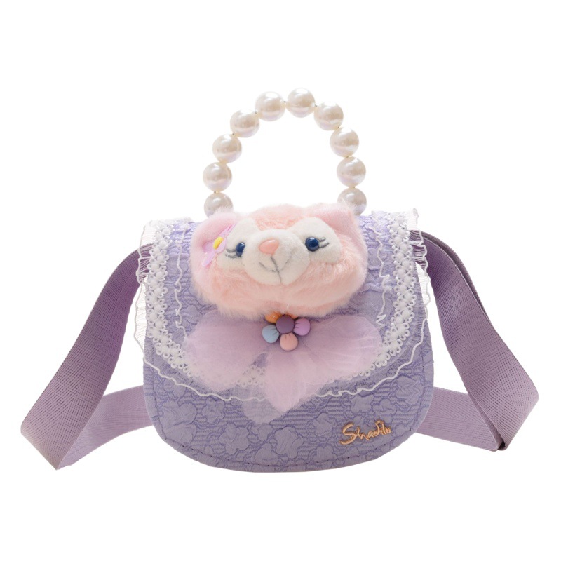 Bolso DE LOS NIÑOS bolsa de mensajero de las niñas moda perla bolso de moda accesorios de dibujos animados bolsa estilo Chanel monedero bolso