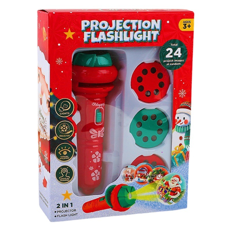 Navidad niños patrón luminoso juguete Navidad dibujos animados proyector linterna Navidad pequeño regalo