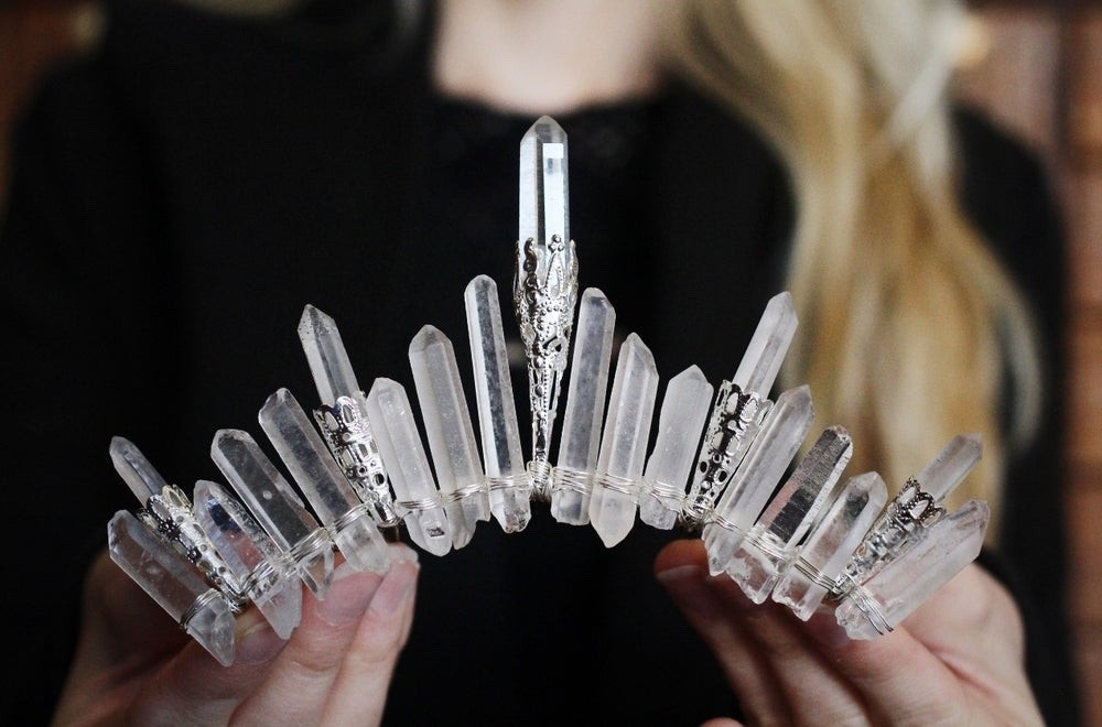 30 치아 천연 화이트 크리스탈 헤어 빗