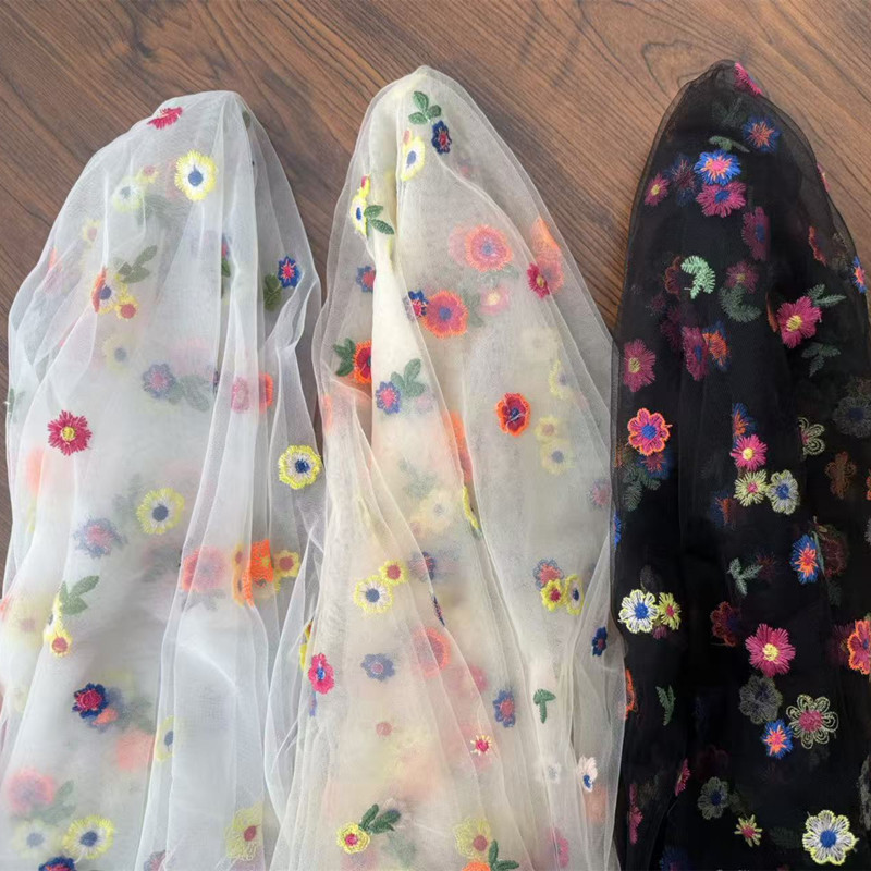 2020 Spring and Summer New Style Mesh Embroidered Fabric Multi-Color Chrysanthemum Flower Girls' Clothing Lolita Dress Lace Fabric 2020 Spring and Summer New Style Mesh Embroidered Fabric Multi-Color Chrysanthemum Flower Girls' Clothing Lolita Dress Lace Fabric