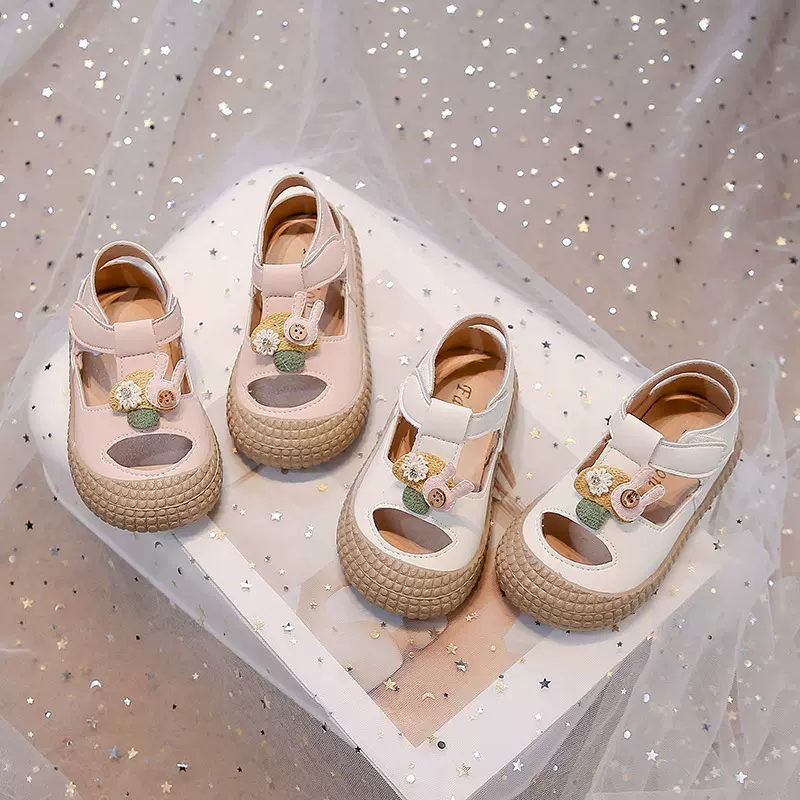 女童包头凉鞋2025年夏季新款可爱蘑菇兔子中小童防撞头凉鞋童鞋