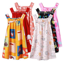Summer Children's Dress, New Style, Cotton-Silk Children's Tank Dress, Multicolor Printed Children's Skirt, Supports One Piece per Order