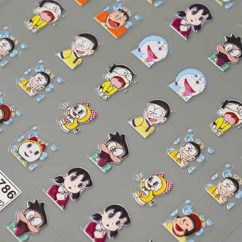 New 5D embossed nail art stickers cartoon Doraemon three-dimensional adhesive nail stickers wholesale M-1785