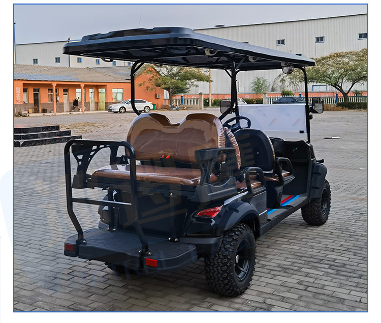 Source Factory Direct Sales Three-Row Six-Seat Electric Golf Cart Foreign Trade Strong Bearing Electric Golf Cart