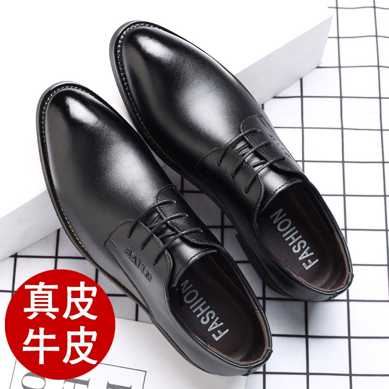 Новые мужские туфли из натуральной кожи 2025 года, мягкая подошва, деловые повседневные туфли из натуральной кожи, молодежные туфли для свиданий и свадеб, трансграничная продажа
