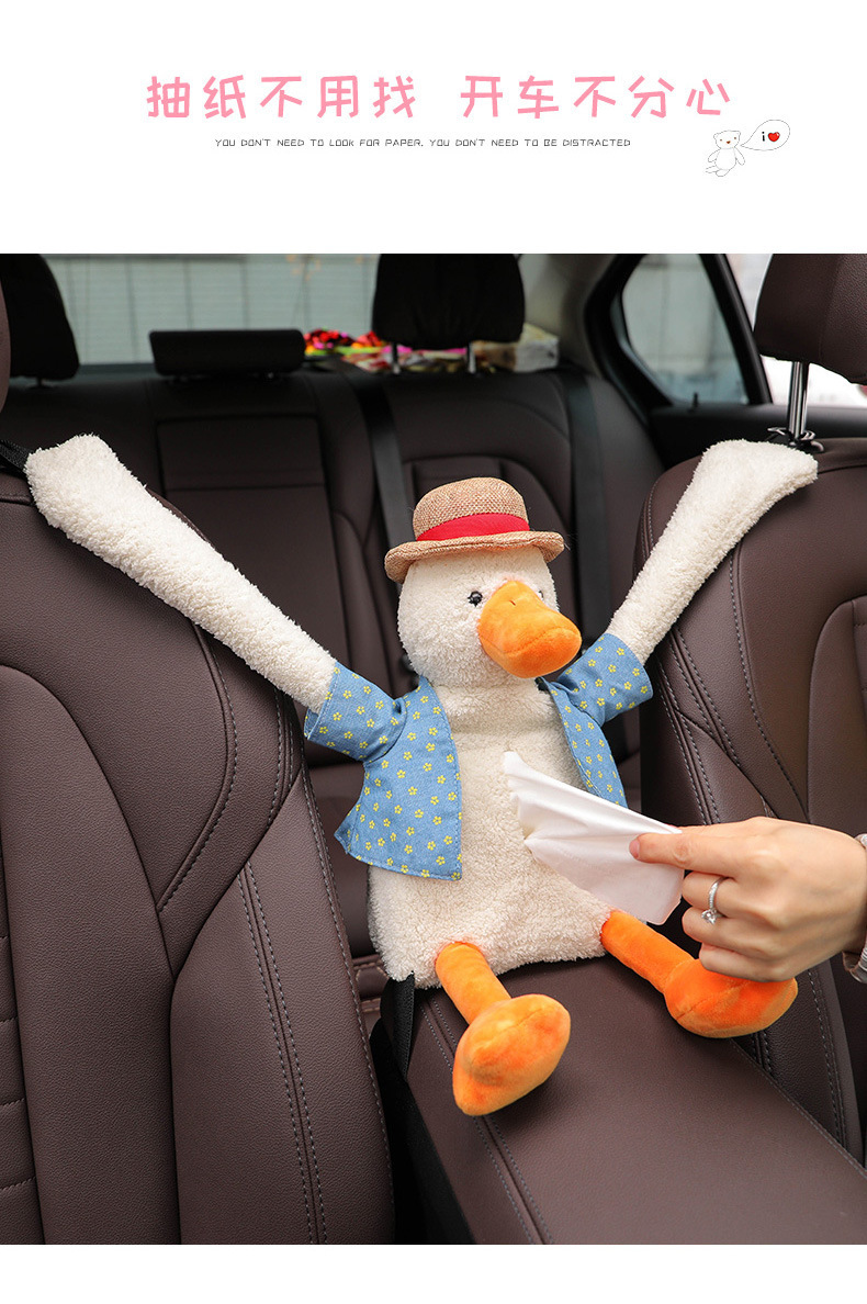 Car-Mounted Tissue Box Hanging Style Trendy Car Tissue Box for Women, Creative Cute Doll Napkin Holder