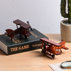 European-style retro wooden airplane shelf accessory creative home desk train model decoration motorcycle wooden wholesale