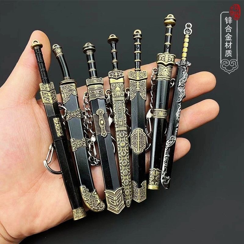 宝剑古代名剑小型迷你兵器汉剑秦始皇剑合金摆件儿童玩具剑模型-阿里巴巴