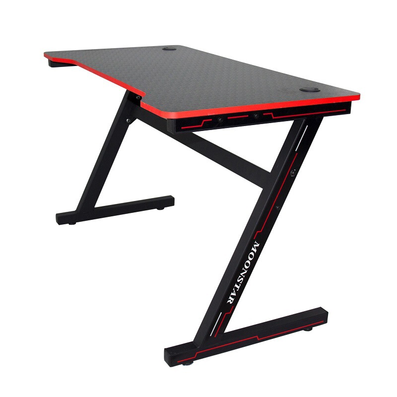 E-Sports Table Z-Shaped Black and Red Gaming Table Wholesale Office Desk Computer Desk Home Desk Simple Modern Table