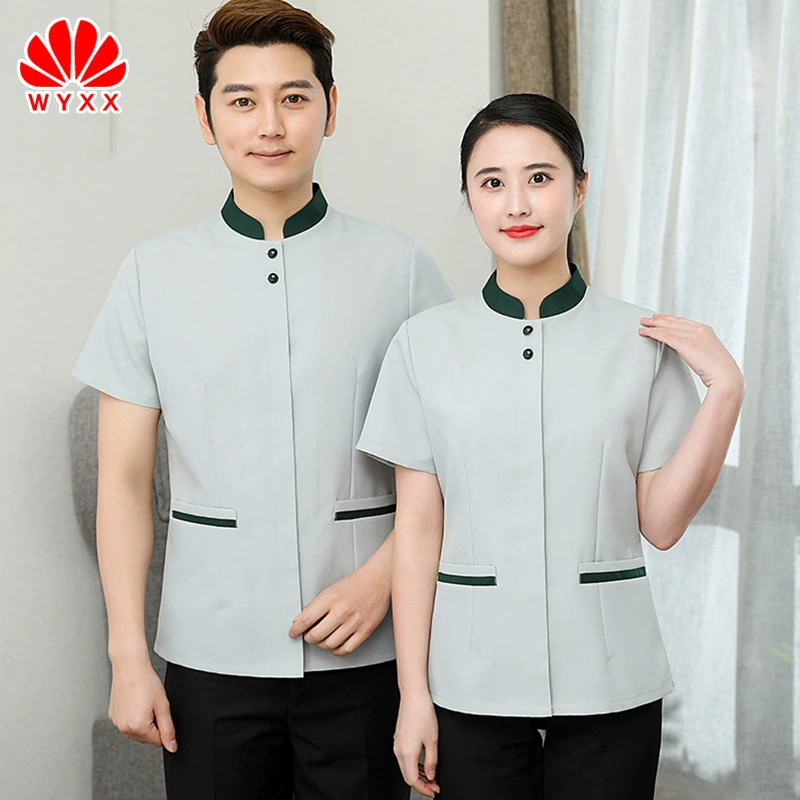 Женский комплект одежды с короткими рукавами для чистки в больнице, гостиничный номер, тетушка, чистящая комбинезоны, летние тонкие большие размеры