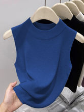 感绝美无袖针织背心女冰丝短款宽松2025夏季新款外穿上衣薄款批发