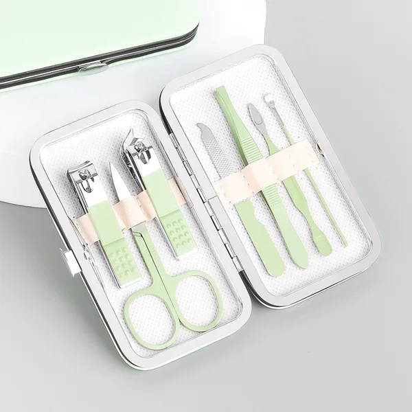 Matcha Green 7-piece set beauty manicure tools High-looking nail clippers nail clippers suit advertising gift nail clippers