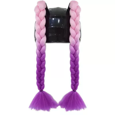 Double Ponytail Helmet Decoration with Motosiklet dəbilqələri - p-2