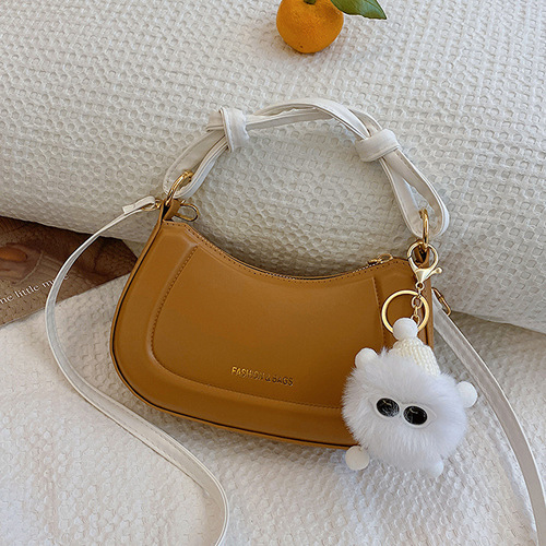 The 2025 Spring Popular Fashion Versatile Solid Color Knot Top Handle Bag Korean Style Crossbody Bag for Women