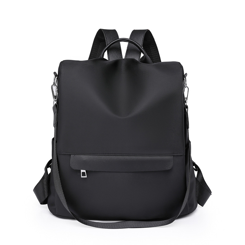 Comercio exterior al por mayor 2023 nueva mochila antirrobo de nailon para mujer casual moda contraste color mochila de viaje de doble uso marea