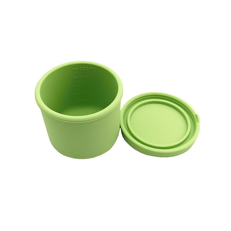 Amazon venta caliente a prueba de fugas de silicona ensalada contenedor de salsa de silicona simple sellado fresco caja de condimentos caja de salsa al por mayor