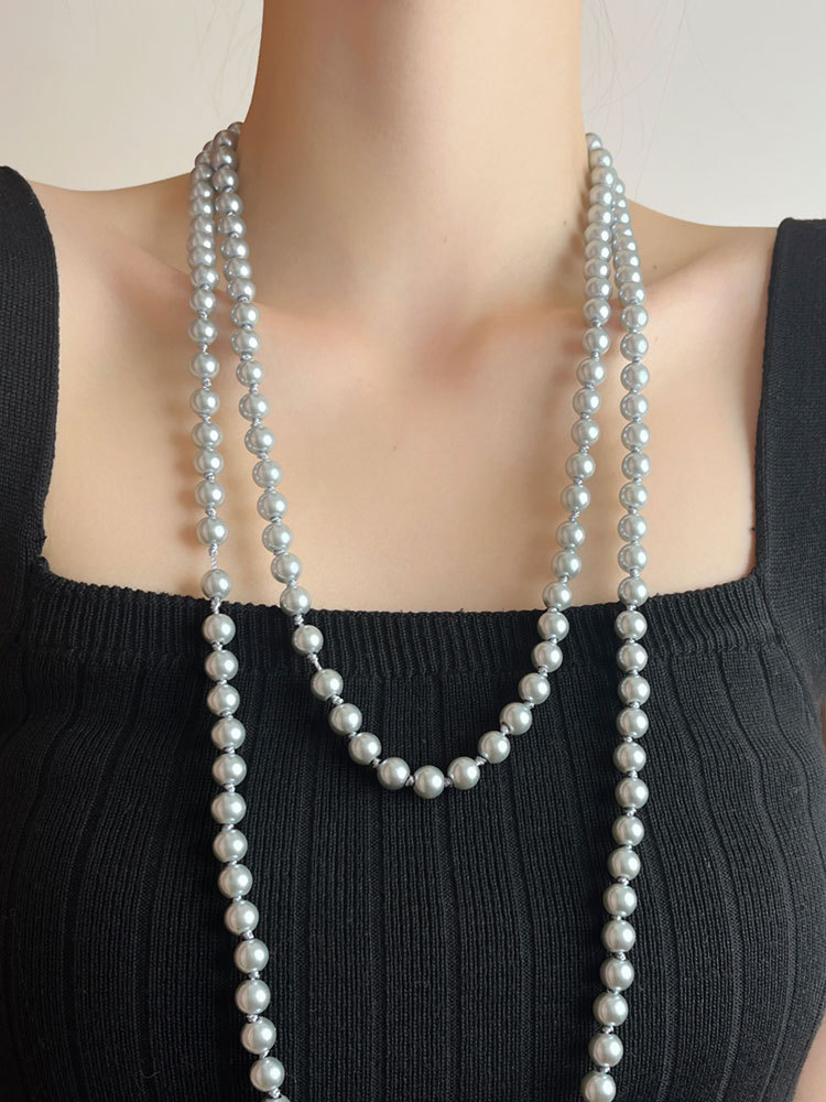 Elegant Glam Geometric Artificial Pearl Beaded Women's Long Necklace display picture 2