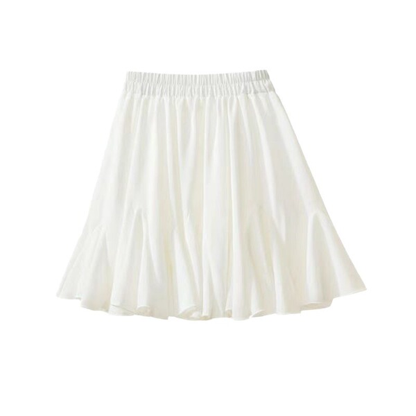 Spring summer fitted pleated skirt