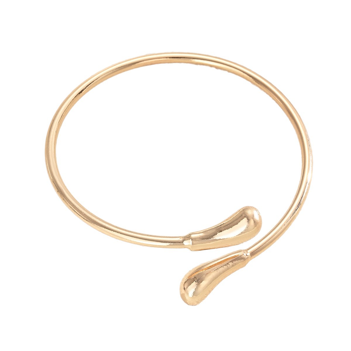 Ventas en caliente transfronterizas de moda personalidad de alta textura simple estilo de lava de viento brazo de metal abierto ajustable cadena de cuerpo image 6