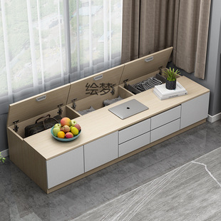 Huimeng 6R Solid Wood Drawer Bay Window Cabinet Windowsill Floor Cabinet Low Cabinet Sitting Bedroom Storage Cabinet Free Combination Balcony