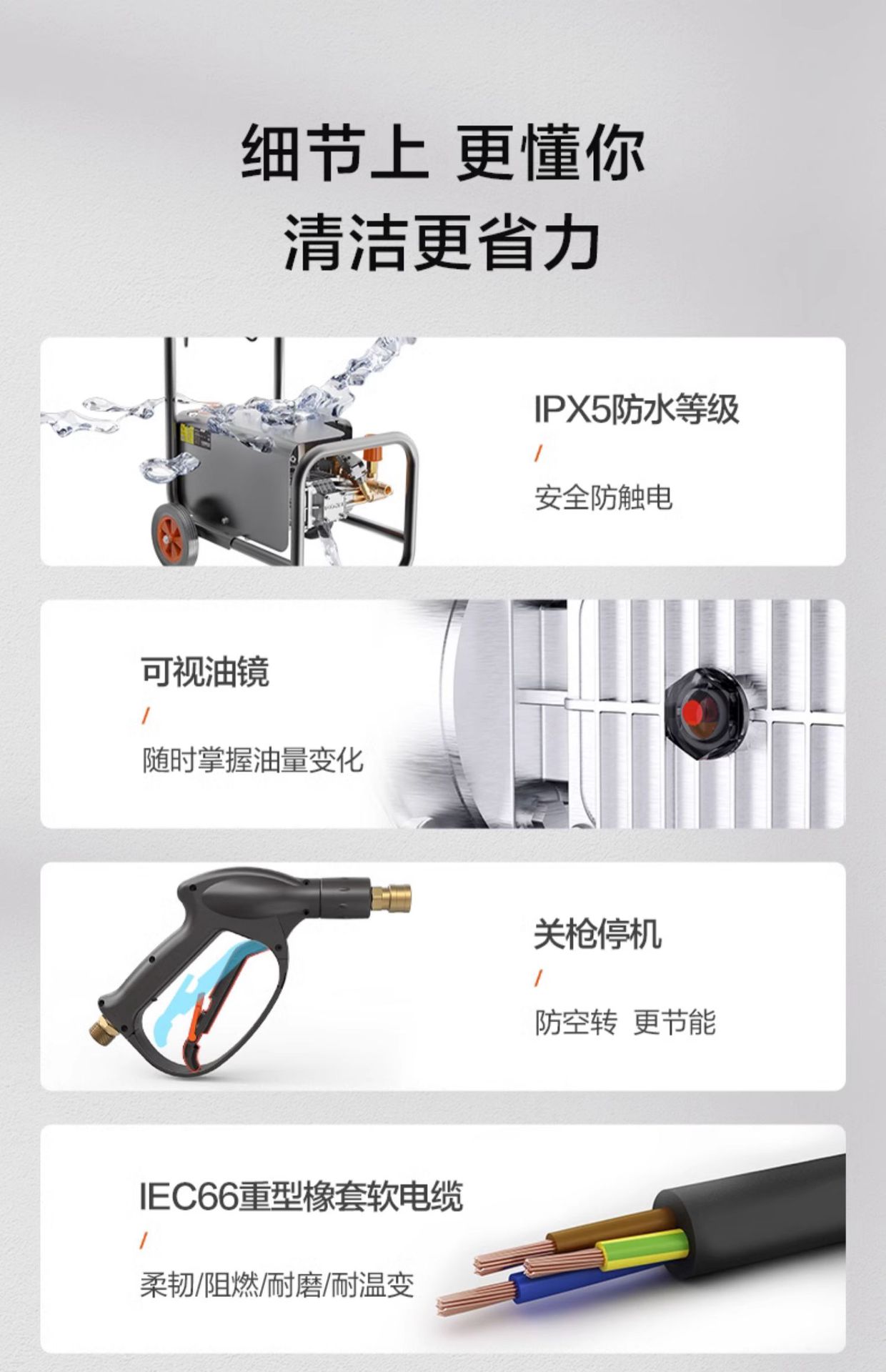 Commercial 9022 High Pressure Washer All Copper Motor Car Wash Pump