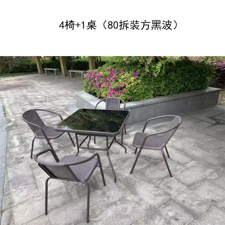 Mesa y silla al aire libre con paraguas combinación patio al aire libre jardín mesas y sillas tres piezas set casero ocio al aire libre balcón tabla plegable image 9