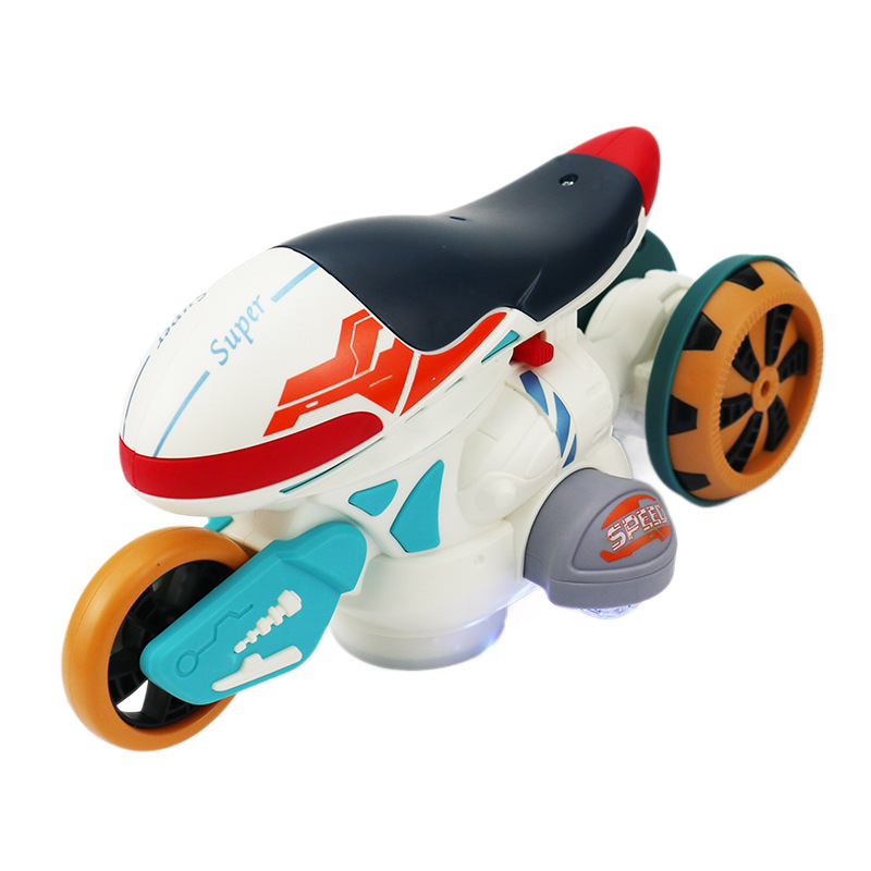 Juguetes eléctricos para niños 360 ° giratorio de luces baterías de música Amazon motocicleta chico