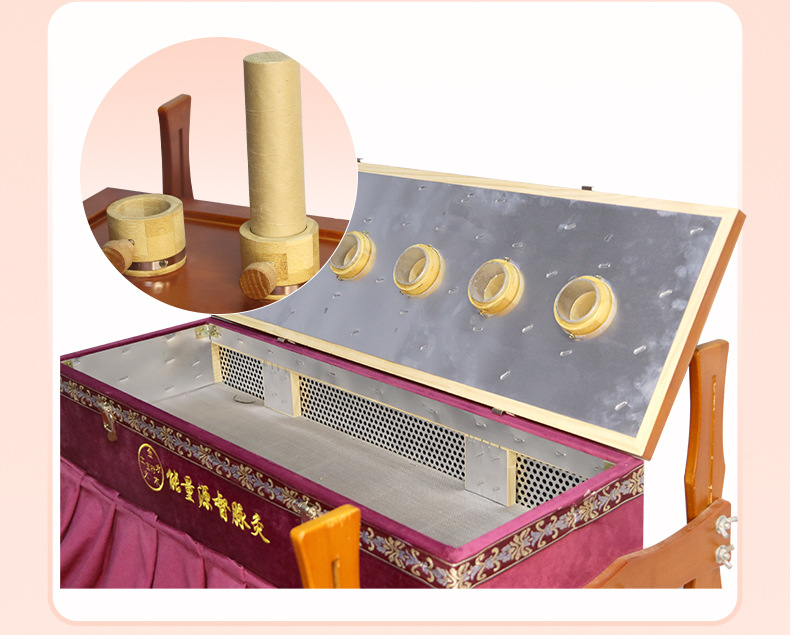 Moxibustion Box Du Mai Back Moxa Burner Solid Wood Frame with Smoke Filter for Home Body Use in use