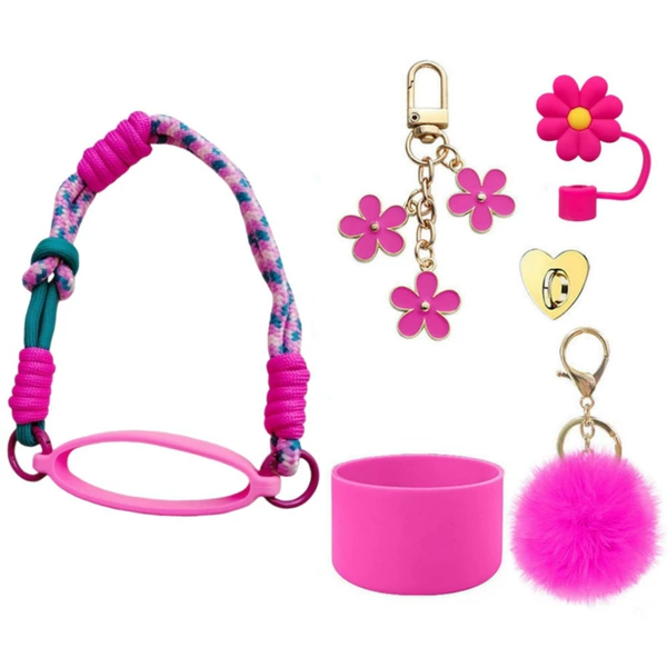 Colorblock seven-piece set, rose red