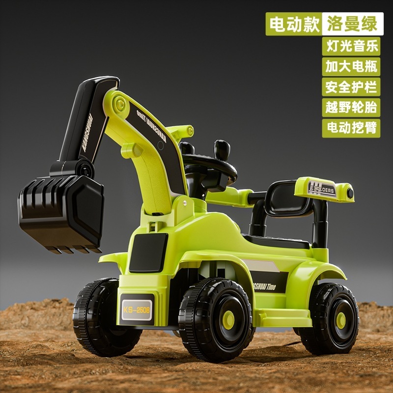 Excavadora eléctrica para niños, coche de juguete de control remoto para niños, gran tamaño para montar excavadora para bebés, coche de ingeniería para sentarse