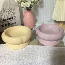 高脚陶瓷宠物粮碗颈椎狗狗猫咪防黑保护下巴宠物猫打翻口径喝水
