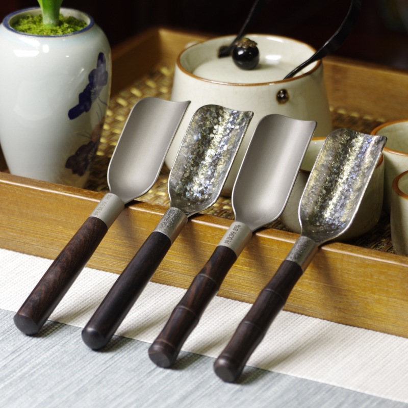 순수 티타늄 차 스푼, 로즈우드 쿵푸 차 세트, 황동 나무 티스푼 세트, 대나무 주걱, 차 스푼, 차 도구 도매