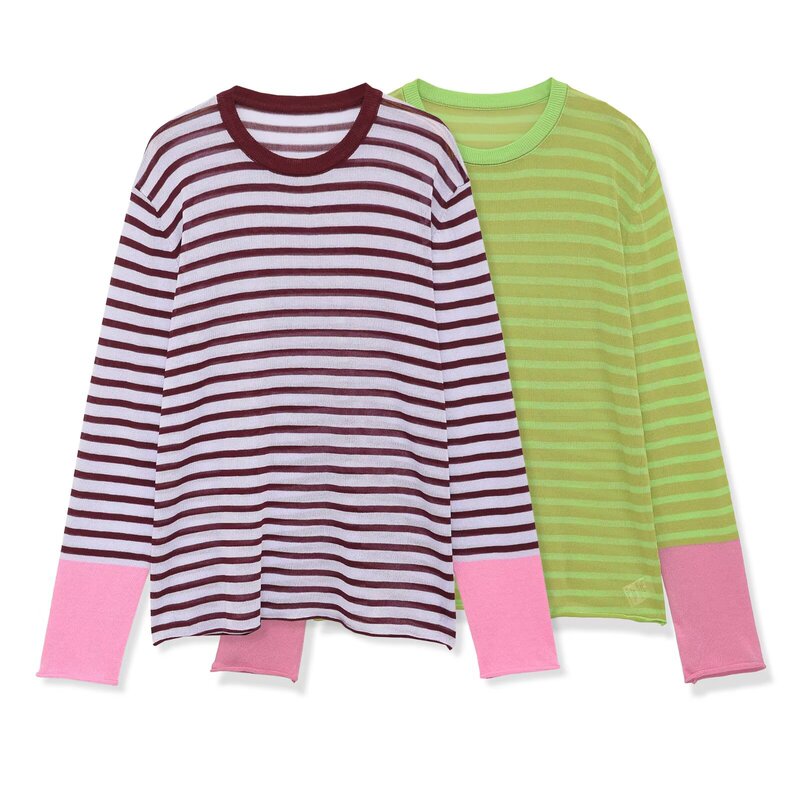 Taop&Za Women's Clothing 2026 Summer New Style European and American Fashion Casual Comfortable Striped Knitwear 3920179