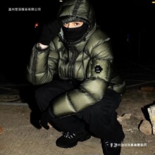 跨境欧美..棉服夹克外套秋冬潮牌棉衣加厚保暖连帽上衣黑色绿色
