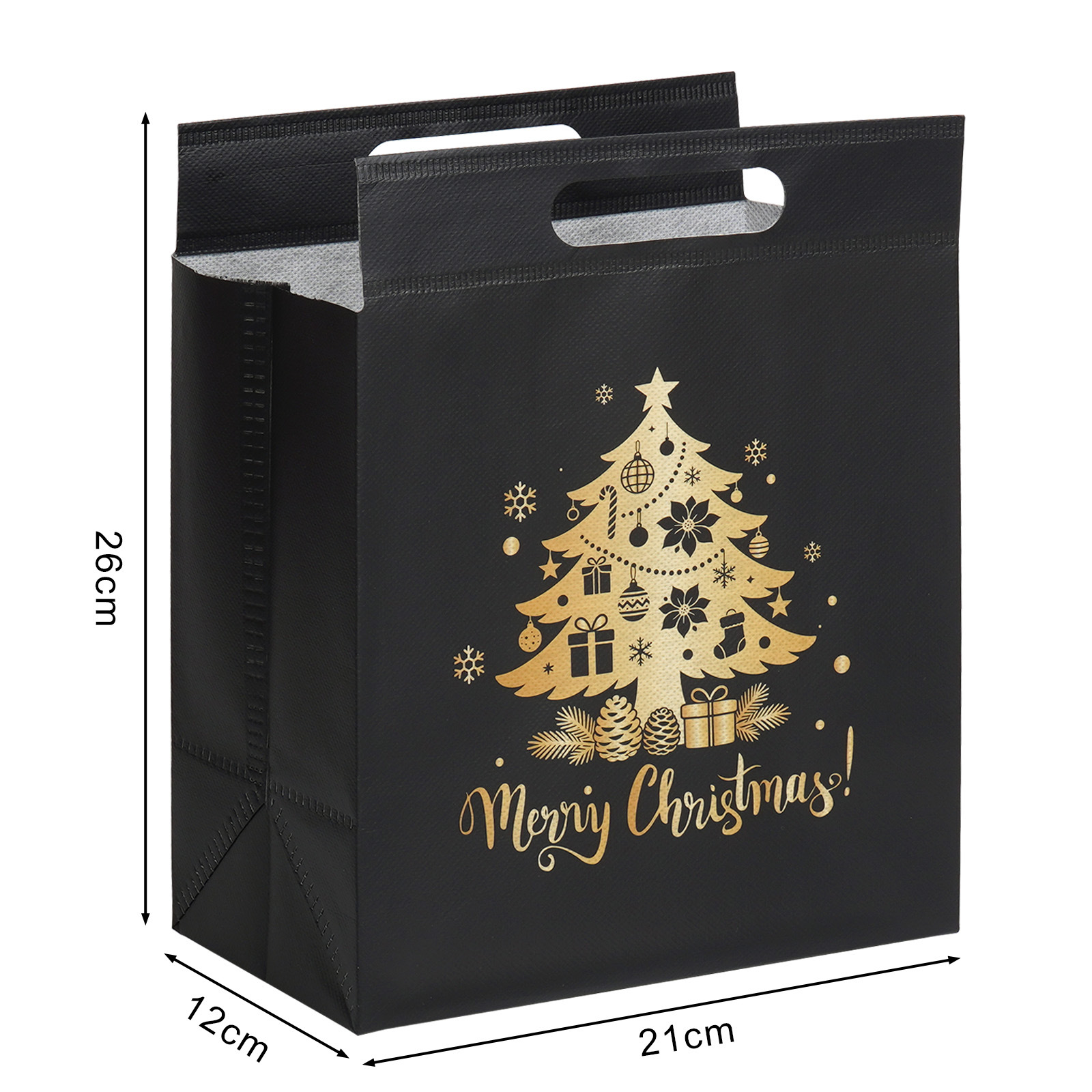 Bolsas de Navidad negras personalizadas bolsas de regalo de acompañantes de negocios embalaje de fiesta bolsas de tela al por mayor
