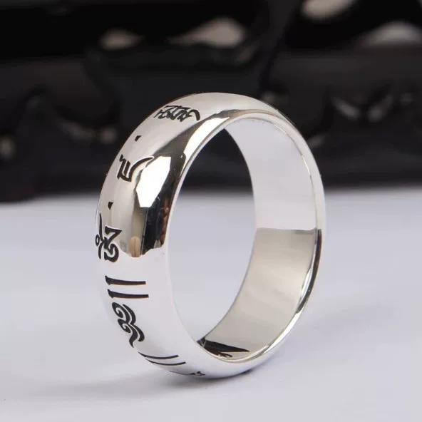 Huangbeicai ring for men and women, niche design, handmade solid closed vintage ring