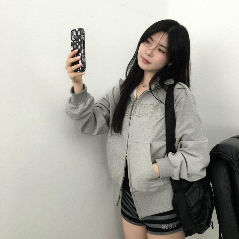 In-Stock Korean Designer Trendy Brand Korean Letter Patch Embroidery Zipper Sweatshirt Jacket Women's Stand Collar Top