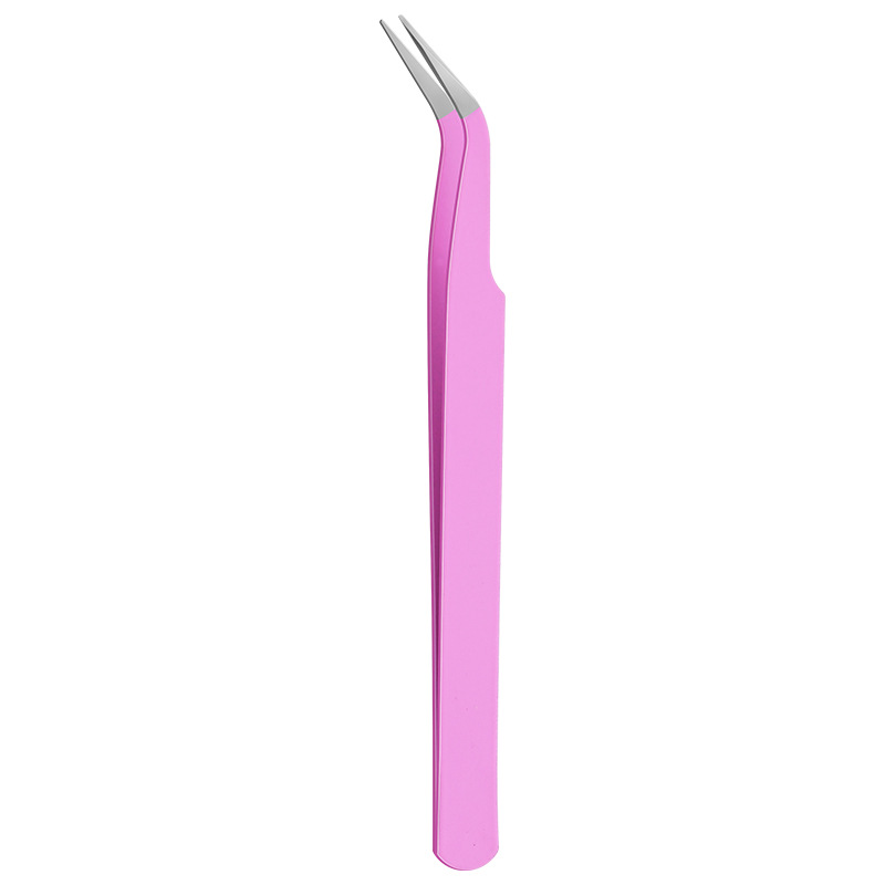 123mm pinzas de pestañas falsas sin pegamento coloridas pinzas de joyería punta herramientas de belleza de pestañas profesionales