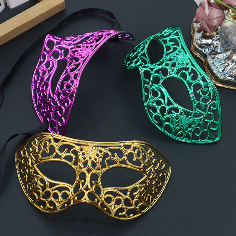 fiesta de baile de Halloween máscara de cabeza plana hueca máscara de mitad de cara máscara de fiesta máscara de cabeza plana retro jazz