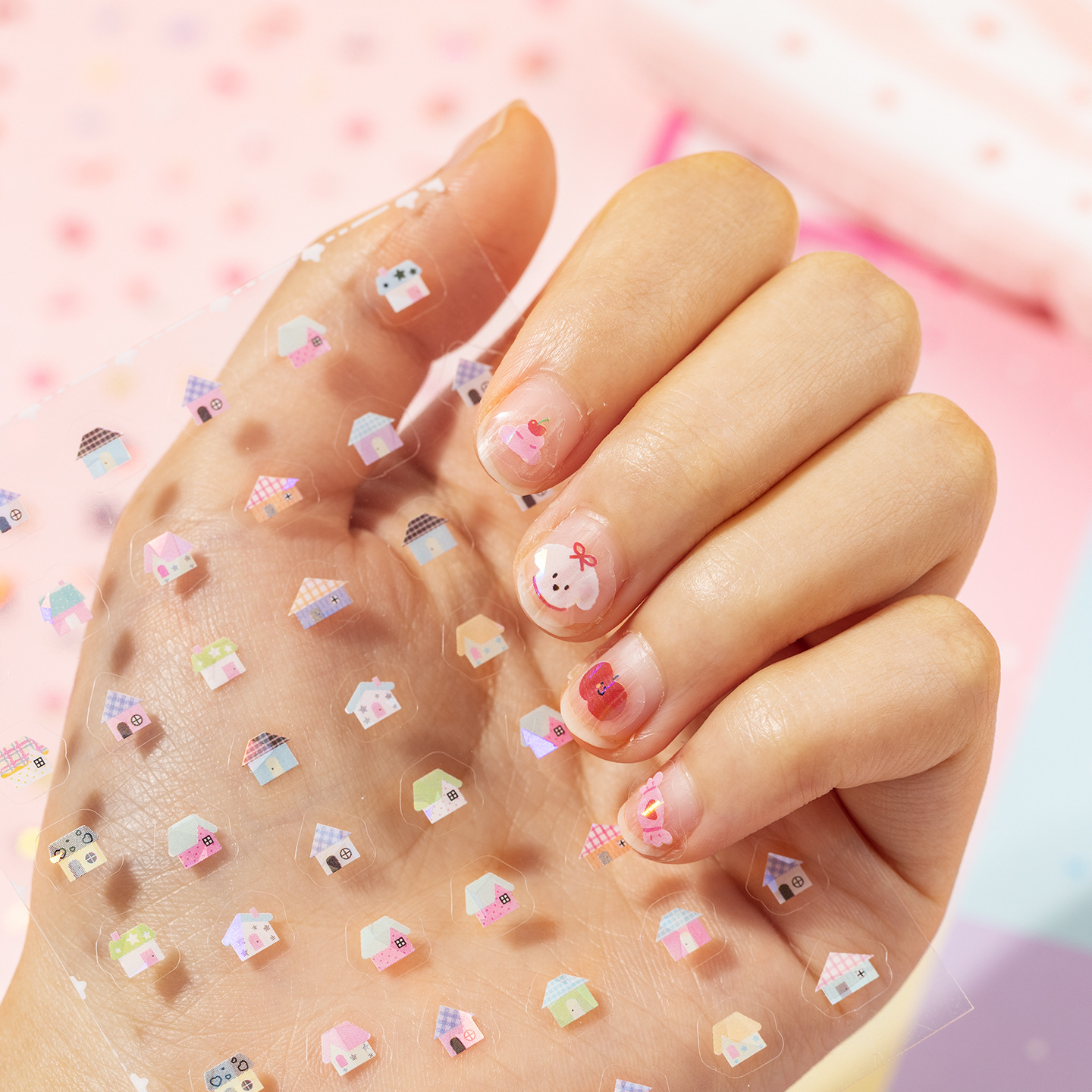 Yu Xian Pet Nail Nail Nariz pequeña Ga Pegatinas Se refiere a DreamWorks Patrón lindo Cuenta de mano impermeable Collage de tarjeta de bricolaje