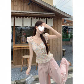 2025西柚粉甜美蕾丝边刺绣镂空上衣小裙边下摆少女感两穿式衬衫