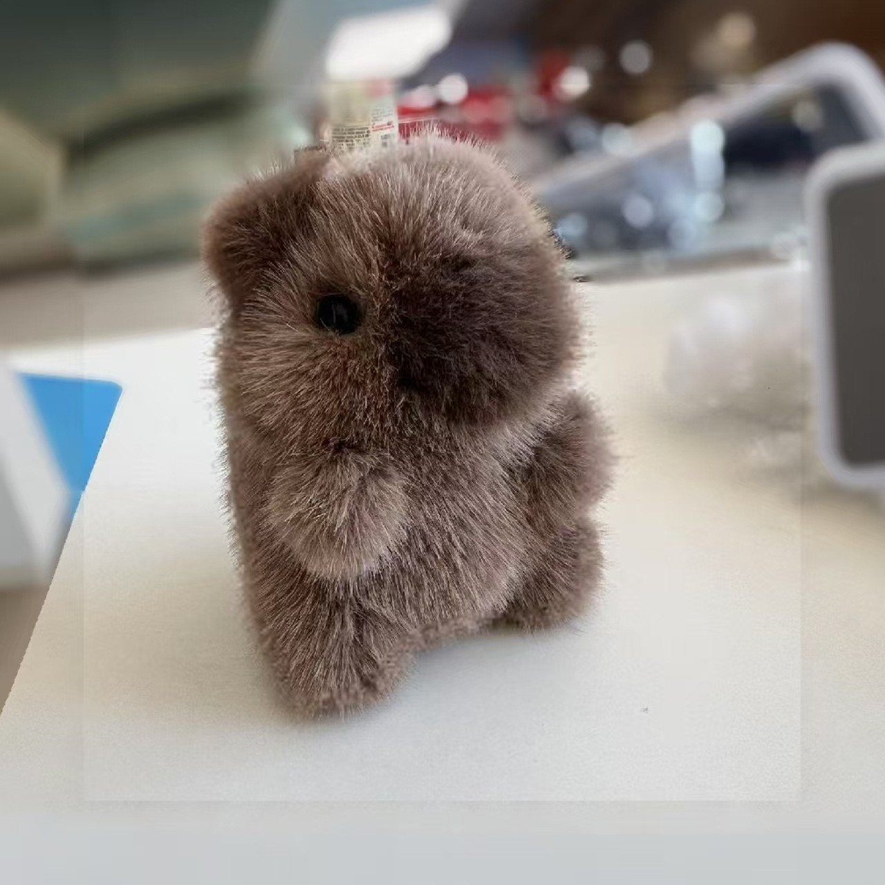 Red en línea lindas imitaciones de visón capibara colgante muñeca de peluche Dolphin llavero de automóvil bolso colgante