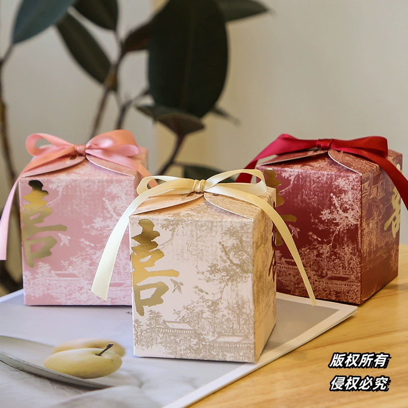 Новый китайский стиль свадебная коробка конфет новая китайская свадебная коробка конфеты чернила роспись конфеты коробка конфеты премиум-класса подарочная коробка большой размер