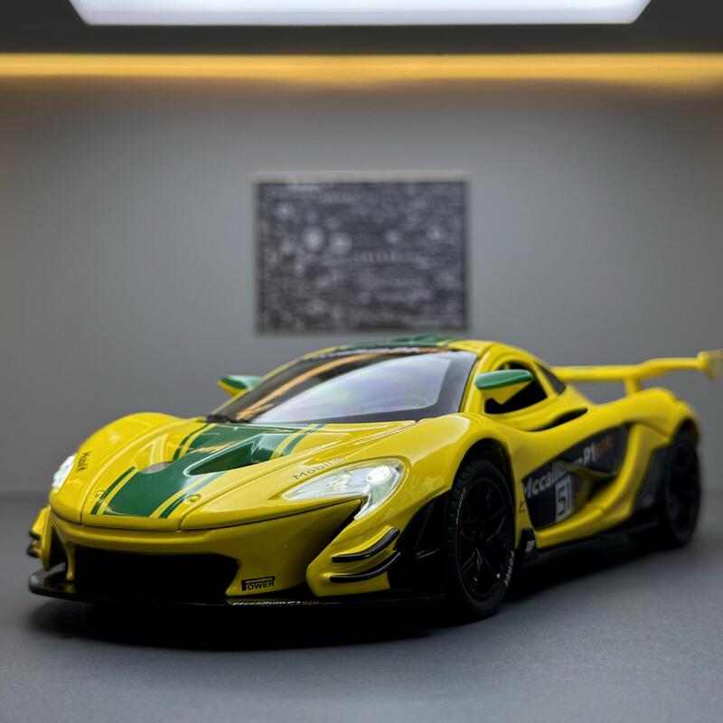 Jiaye Alloy Car Model 1:22 McLaren P1 sports car with Sound and Light Huili Toy Car Sound Effect Model Decoration