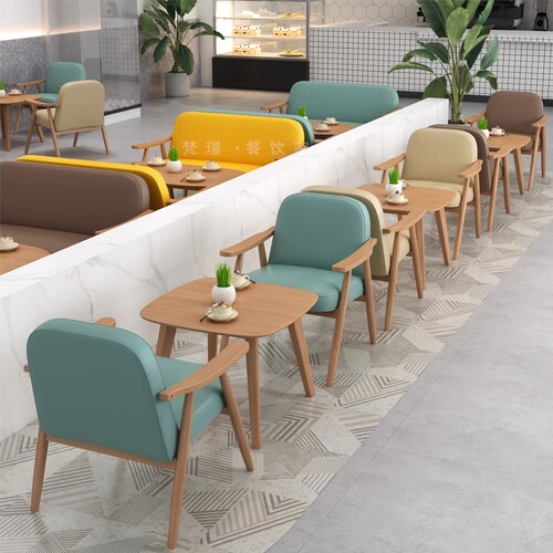 Casual cafe, double sofa, milk tea shop, cake and dessert shop, book bar, tables and chairs, rest area, reception and negotiation combination