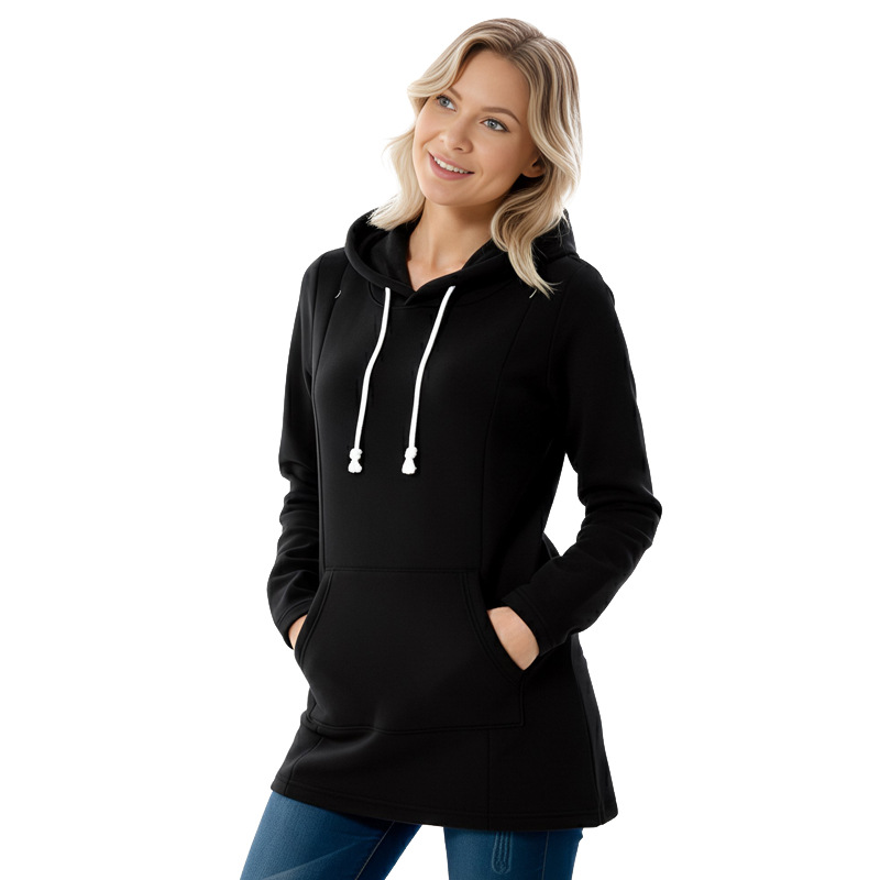 Umstands-sweatshirt Mit Fleecefutter Für Damen Stillen Winter_voghion.com