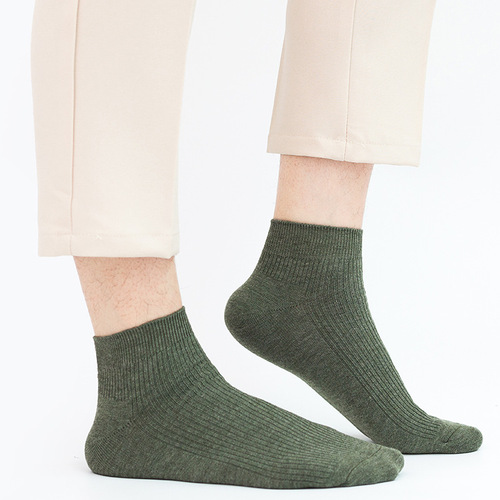 Socks men's socks spring and summer new men's boat socks pure cotton versatile plain double-needle striped low-top men's socks wholesale