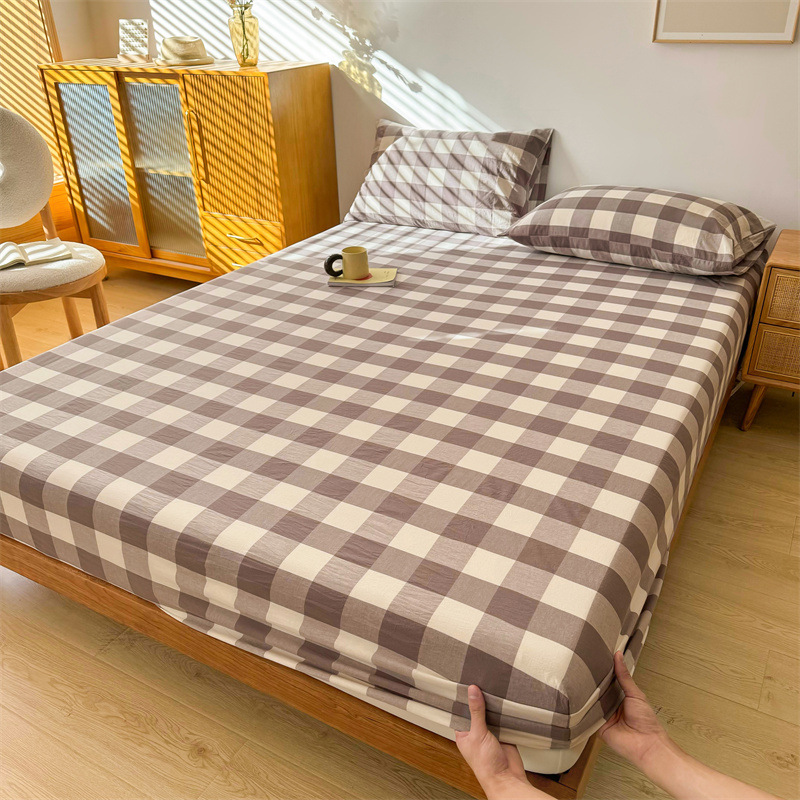 2024 nueva clase A de algodón teñido en hilo de algodón lavado funda de almohada para estudiantes