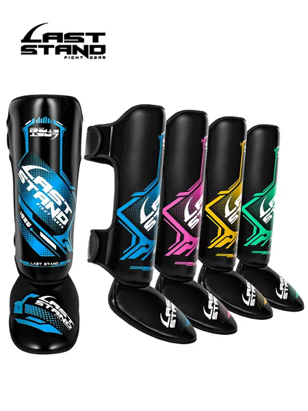 Martial Arts Shin Guards for Muay Thai and Sanda, Suitable for Children and Adults, Foot Protection, Back Ankle Boxing Training Shin Pads, Thickened